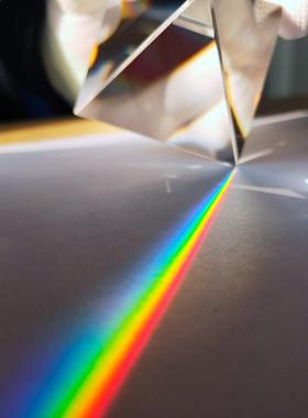 *Rainbow Prism Optical Glass Crystal Pyramid 40mm Height Rec