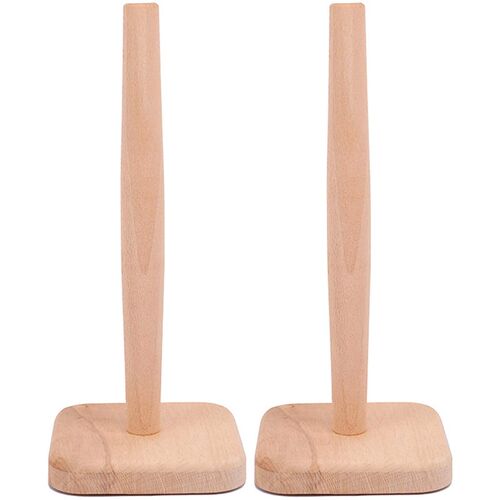 2 Pcs Paper Towel Holder Wood Towel Stand Standing Towel Rac