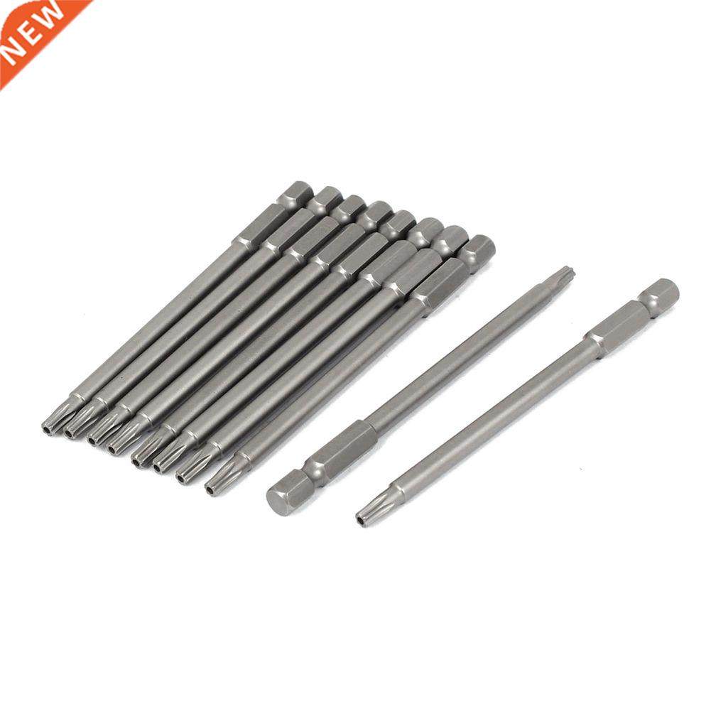 10pcs 100mm Length 1/4 inch Hex Shank T20 Torx Security Bits
