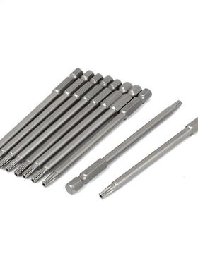 10pcs 100mm Length 1/4 inch Hex Shank T20 Torx Security Bits