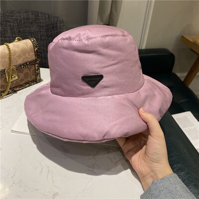 Bucket hat Winter New Small Fragrance Down Fisherman Hat