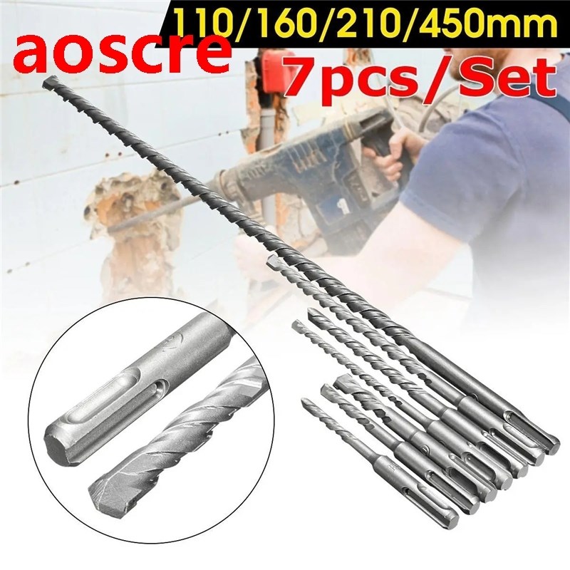 7pcs 6-12mm SDS Plus Shank Electric Hammer Drill Bit Set Car
