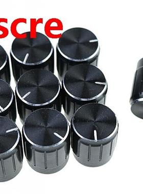10Pcs Volume Control Rotary Knobs Black Aluminum Alloy Poten