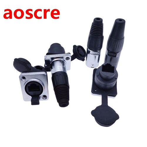 RJ45 waterproof connector plug,D type panel mount socket  ip