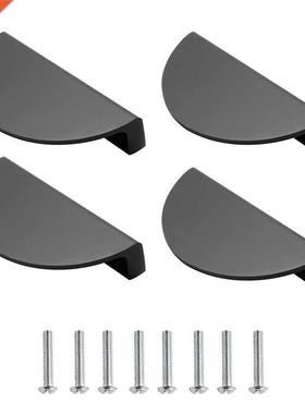 4PCS Black Drawer Pulls Sei Circular Cabinet Handles with S