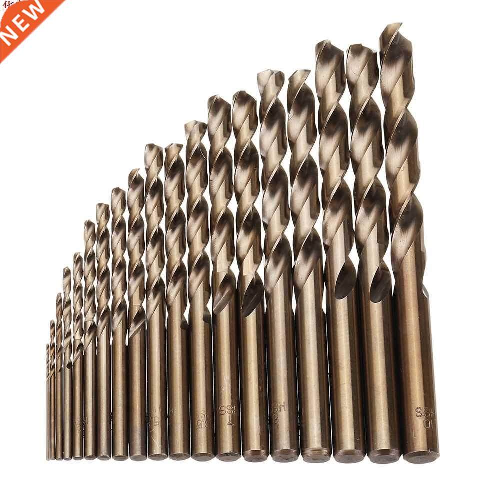 19pcs 1-10mm HSS M35 Cobalt Twist Drill Bit Set for Metal Wo