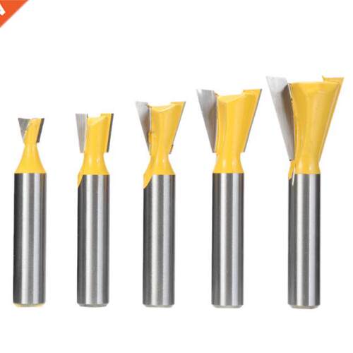 5pcs Carbide Dovetail Joint Router Bits Woodworking Carving