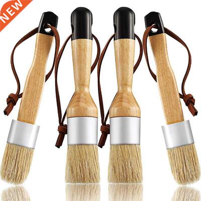 Chalk and Wax Brushes Include Flat and Round Chalked Paint B