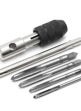 5 Pcs T Type Hand Screw Thread Taps Drill Kit M3 M4 M5 M6 Se