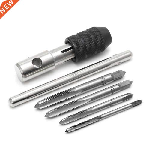 5 Pcs T Type Hand Screw Thread Taps Drill Kit M3 M4 M5 M6 Se