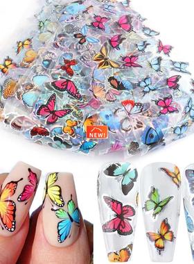 10pcs Butterfly Nail Foils Holographic Stickers for Nails