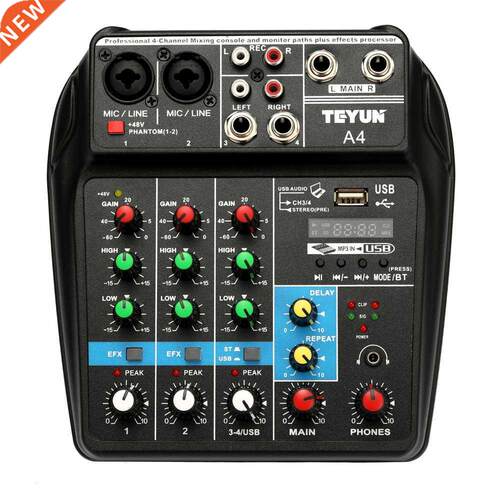 Mini Portable TU04 BT Sound Mixing Console with USB for DJ