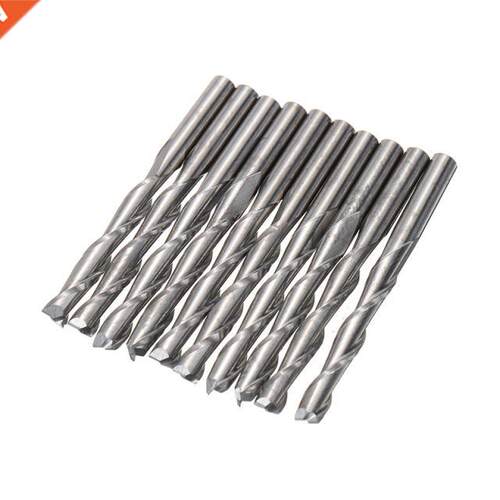 10pcs 2 Flutes End Mill Set .175mm Diameter CNC Solid Carbi