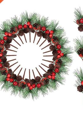 24 Pieces Christmas Pine Picks Small Fake Berries Artificial