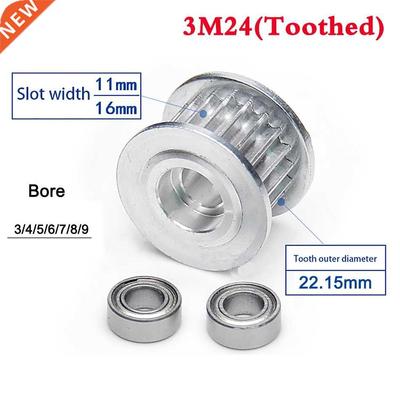 1Pcs 3M 24 Tooth 25 Tooth Idler Timing Belt Pulley Double Si