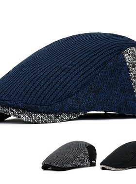 Men Newsboy Hats Thick Autumn Winter Vintage Herringbone Oct