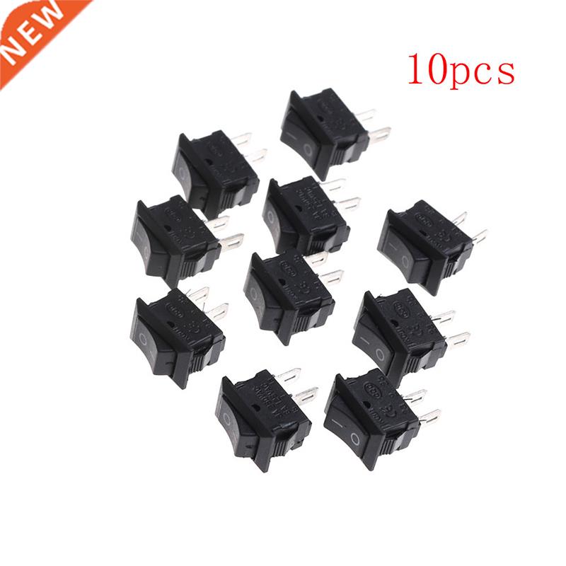 10Pcs Small Black Rocker Switch KCD1-11 250VAC/A 6A 125V A