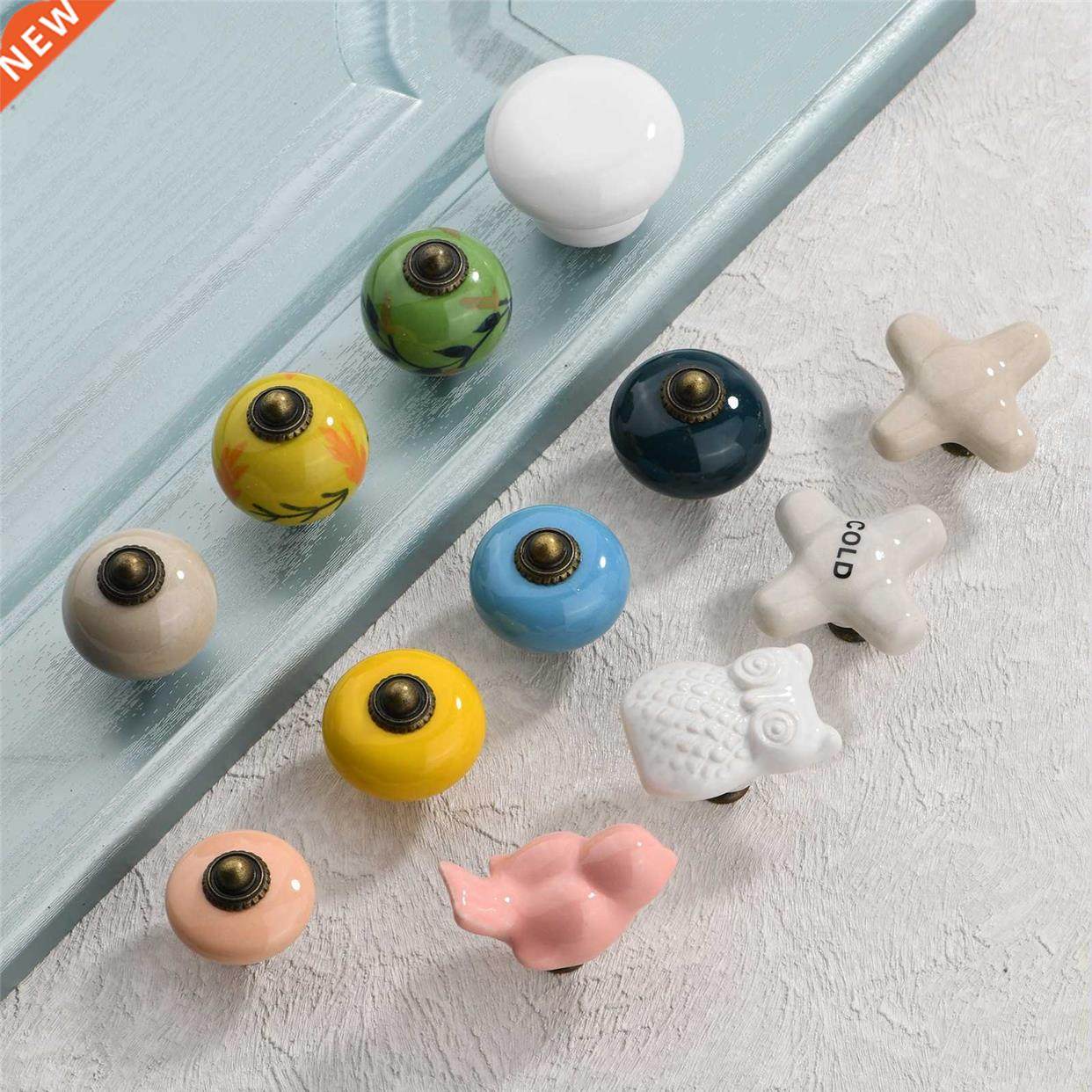 Central European hand-painted ceramic handle European-style