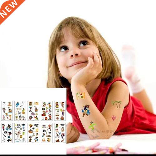 Behogar 10 Sheets Waterproof Pirate Theme Temporary Tattoo B