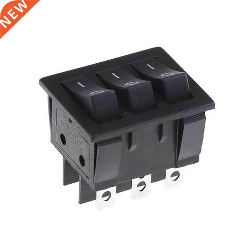 KCD3 34*40 Big Rocker Switches Black Three-Way Switch 9 Pin