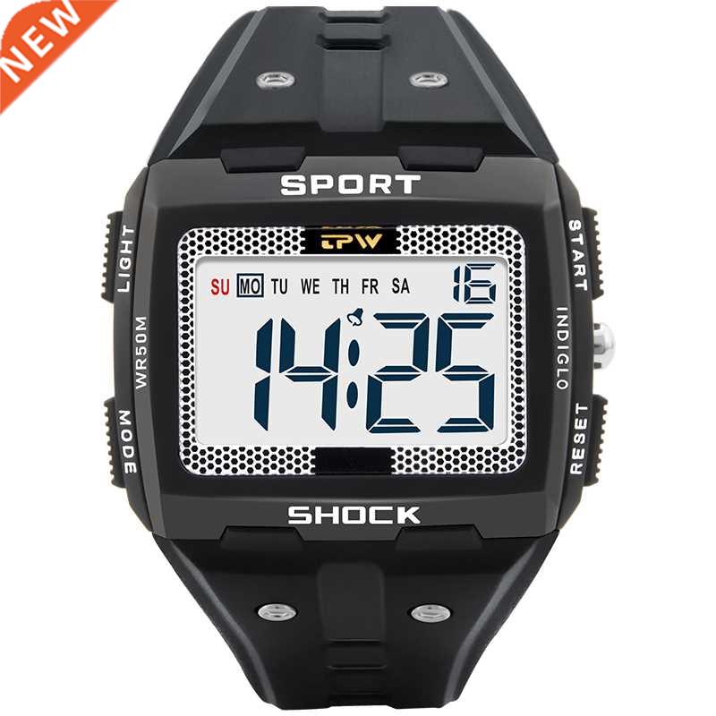 Big Numbers Easy to Read 50 Meter Water Resistant Men Digita