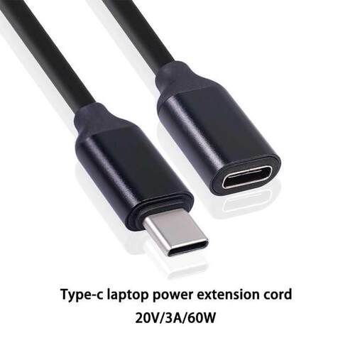 60W Type-C Male To Female Extension Cale 3A 20V US Power S