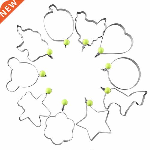 10pcs Stainless Steel Fried Egg Pancake Shaper Omelette Mold
