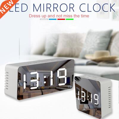 DIDIHOU LED Mirror Alarm Clock with Dimmer Snooze Temperatur