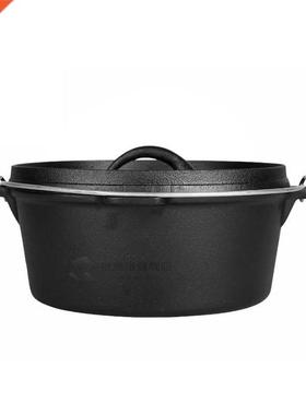 30cm Cast Iron Camping Pot Outdoor Picnic Pot Stew Pot Dutch