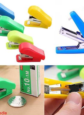 Random Color Stapler Solid Office Stationery Cute Mini Witho