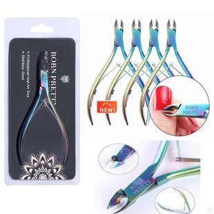Nail Cuticle Nipper Stainless Steel Rainbow Tweezer Clipper
