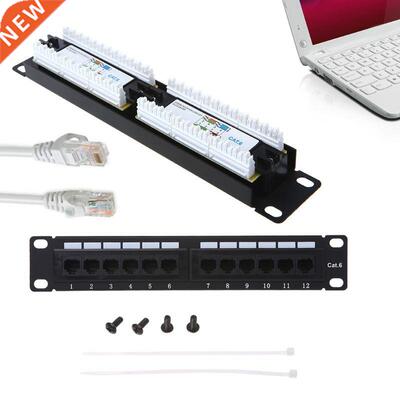 Cat6 12 Port RJ45 Patch Panel UTP LAN Network Adapter Cable