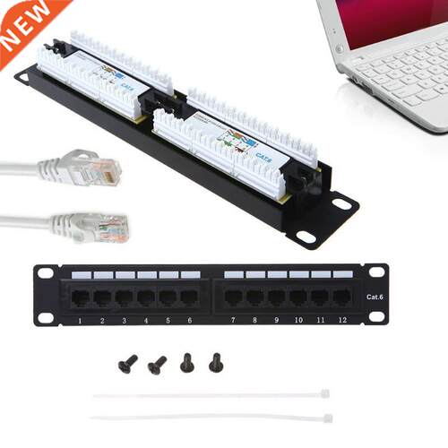 Cat6 12 Port RJ45 Patch Panel UTP LAN Network Adapter Cable