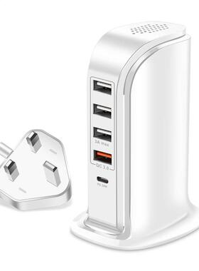 PD20W + QC.0 5 Ports Type-C Charger HUB Splitter Adapter Un