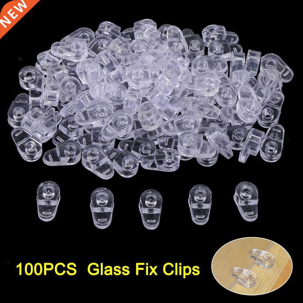 100PCS Plastic Glass Retainer Transparent Mirror Cabinet Fix