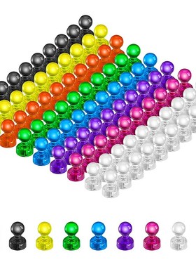 90 PCS Colorful Push Pin Magnets Office Magnets 8 Assorted C
