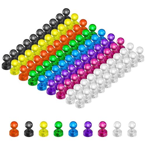 90 PCS Colorful Push Pin Magnets Office Magnets 8 Assorted C