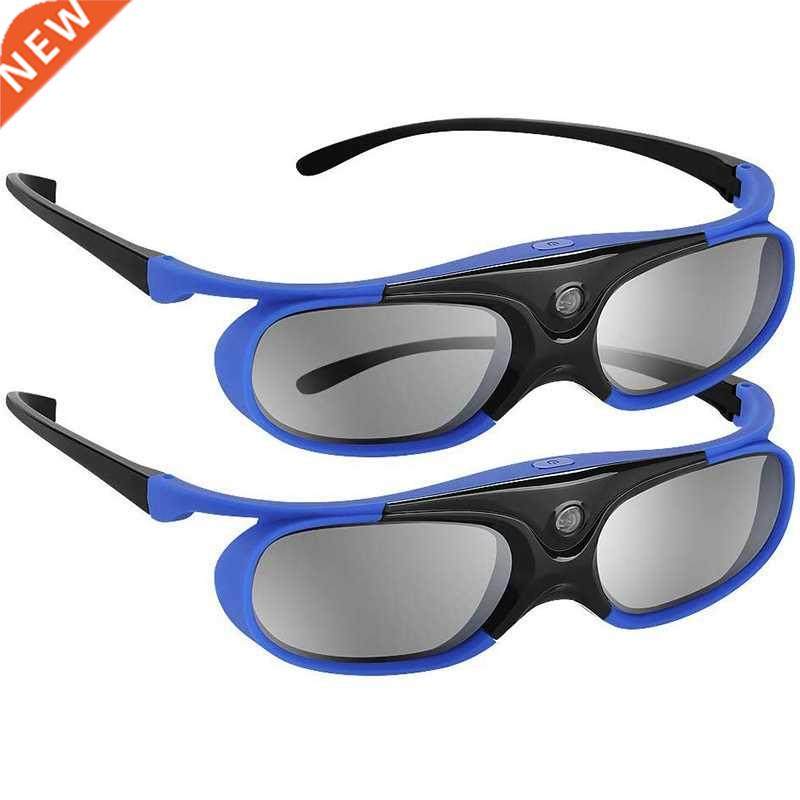 FULL-2Pcs Active Shutter Eyewear DLP-Link 3D Glasses USB Rec
