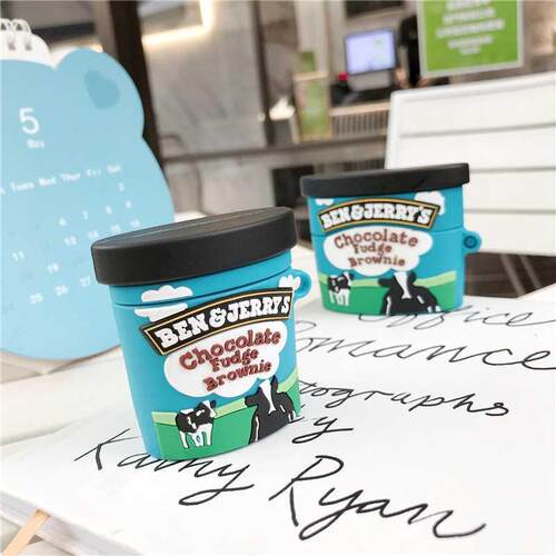 For AirPod 1 2 Pro Case Chocolate Ice Cre Cup Cartoon Sof