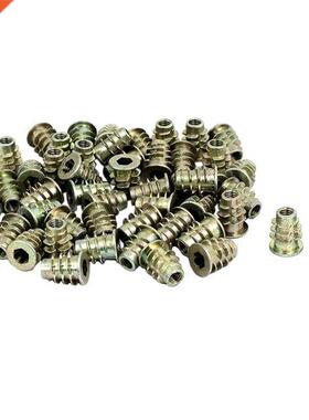 50pcs M5x10mm Screw to Nut Interface Insert Thread for Wood