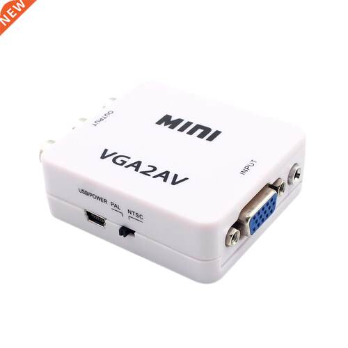 1080P Mini VGA to RCA AV Converter with 3.5mm VGA 2AV / CVBS