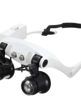 Portable Head Wearing Magnifying Glass 10X 15X 20X 25X LED D