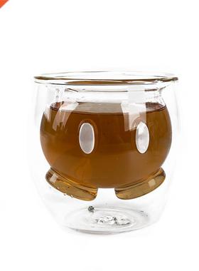 Originality Cartoon Glass Double Wall Transparent Coffee Mug