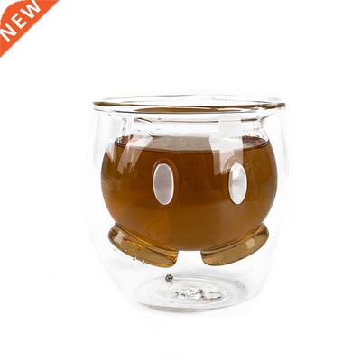 Originality Cartoon Glass Double Wall Transparent Coffee Mug