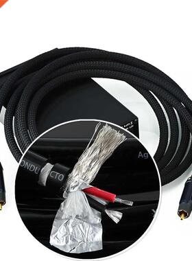Hi-end 4N 99.99% Pure Silver RCA Cable 2 Cores HiFi Audio In