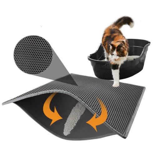 Pet Cat Litter Mat Waterproof EVA Double Layer Cat Litter Tr