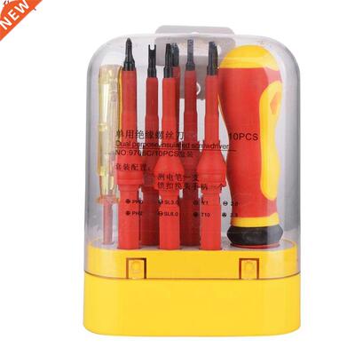 10 n 1 Multfuncton Electrcan nsulated Screwdrver Set