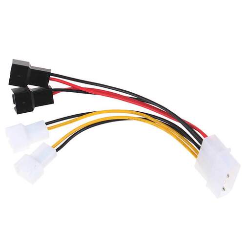 New 1pc 4-Pin Molex To -Pin Fan Adapter Connector 12v*2/ 5v