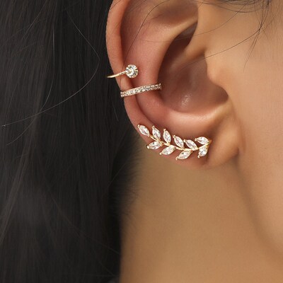 Bohemian NO Piercing Crystal Rhinestone Ear Cuff Earrings Fo