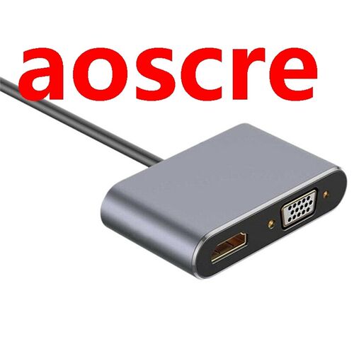 Type-C to HDMI-Compatible 4K VGA USB C 3.0 Hub Adapter for